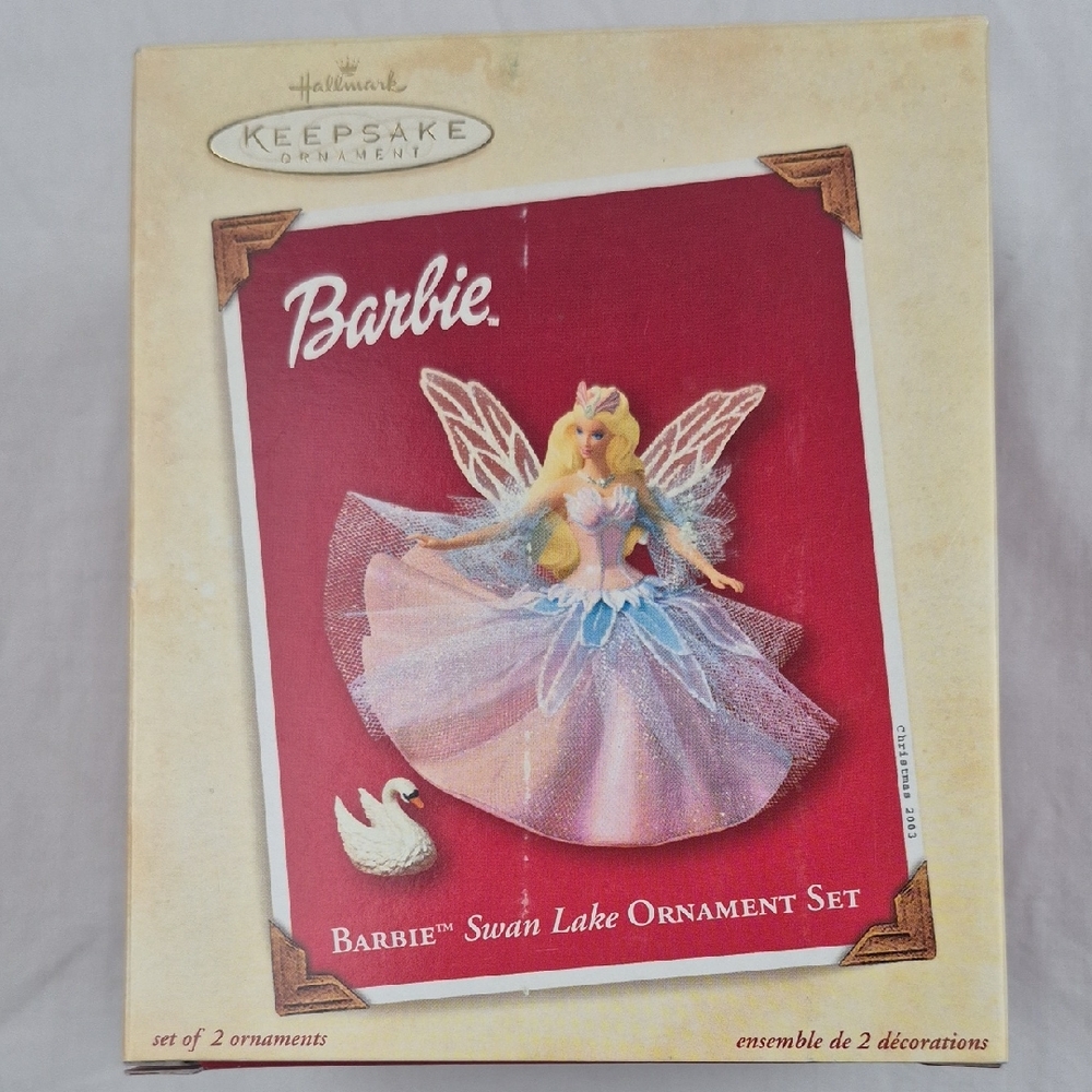 Hallmark Barbie Swan Lake Ornament Set - Pink and Blue